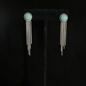Elegant Silver and Turquoise Dangle Earrings